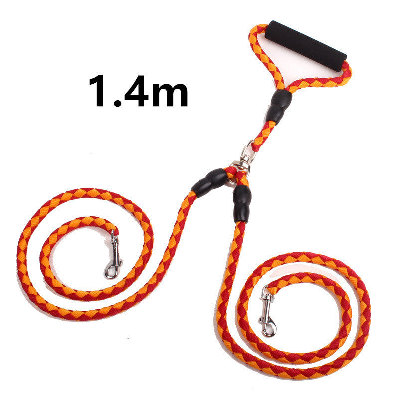 Double-Ended Dog Leash – Adjustable Dual-Traction Rope for Walking Two Dogs