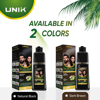 Hair Color Shampoo Dark Brown & Natural Black No to Skin , 200ml